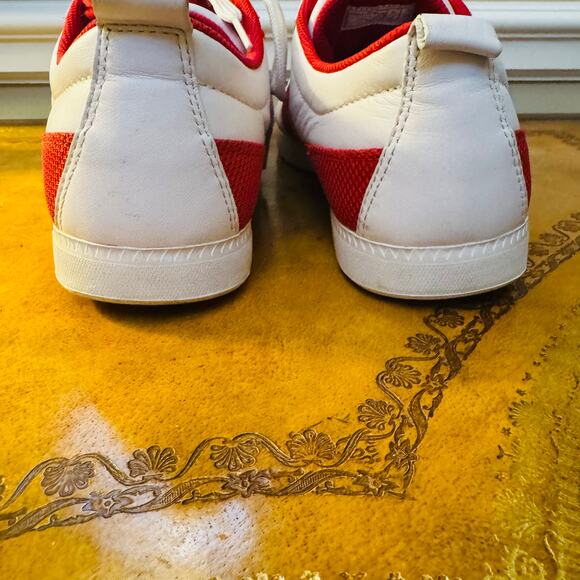 LACOSTE Mens Red & White Observe Lace Off 19Q Streetwear Sneakers Sz 11 - Picture 6 of 8